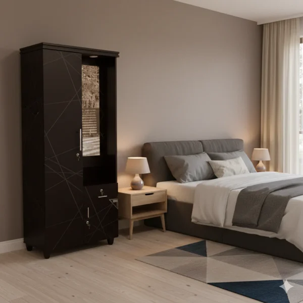 Diamond 2 Door Dressing Model Particle Board Almirah