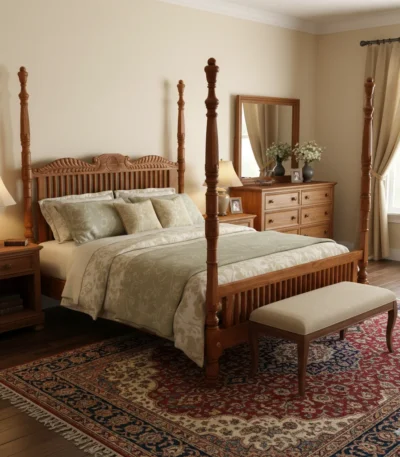 Mayookham Teak Cot 6ft King Size