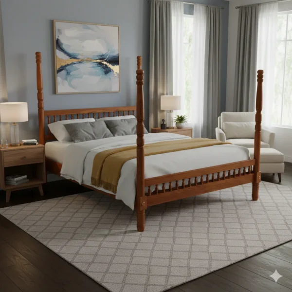 Kadachil Teak Cot 6ft King Size
