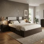 GeoLine Particle Board Cot 6ft King Size with 2 Storage Boxes