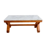 Butterfly Teak Dining Table with Marble 6x3