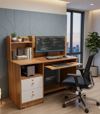 Gloria Particle Board Computer Table with Keyboard Tray