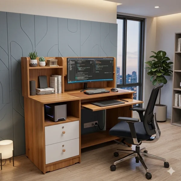 Gloria Particle Board Computer Table with Keyboard Tray