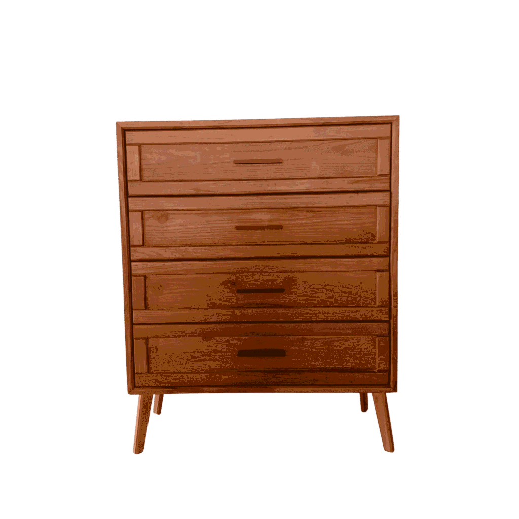 Panel 4 Drawer Teak Side Table