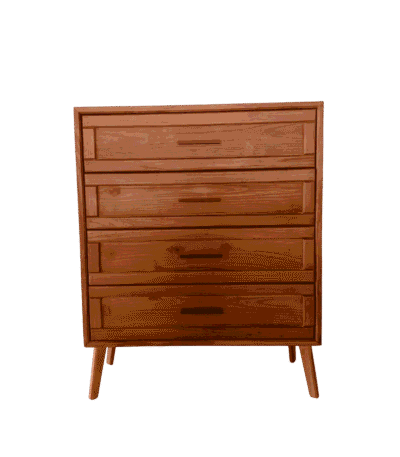 Panel 4 Drawer Teak Side Table