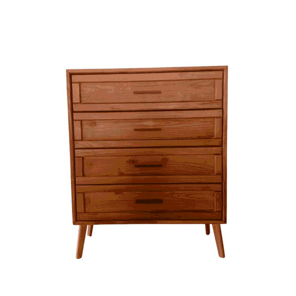 Panel 4 Drawer Teak Side Table