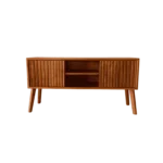 Slatted Center Open Teak TV Stand