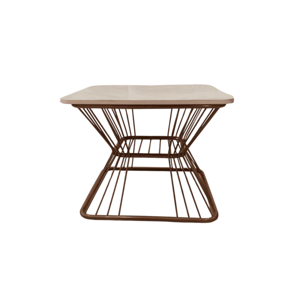 Square Metal Marble Top Teapoy