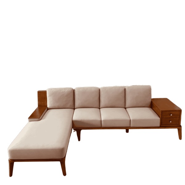Urban Storage Mahogany Corner Sofa Set 3+Diwan