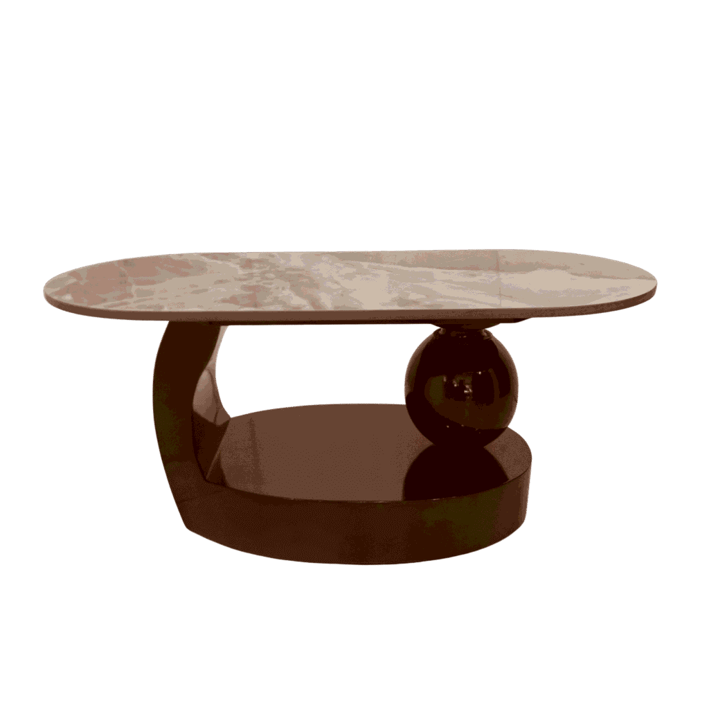 D Star Mahogany Marble Top Teapoy