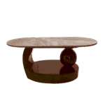 D Star Mahogany Marble Top Teapoy