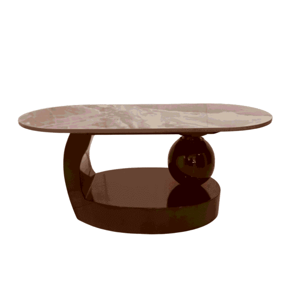 D Star Mahogany Marble Top Teapoy