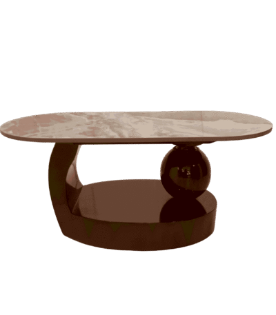 D Star Mahogany Marble Top Teapoy