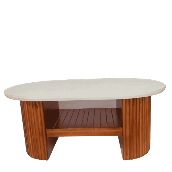 Earth Mahogany Marble Top Teapoy