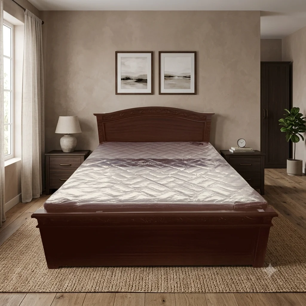 Floral Mahogany Cot