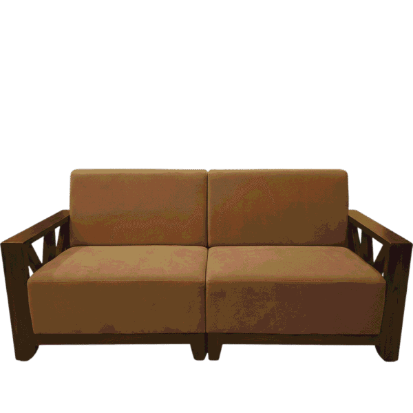 Long Panel Diagonal Reeper Teak Sofa Set