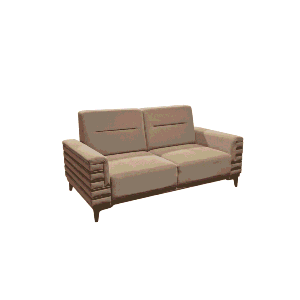 Woodline Full Cover Sofa Set with Poufs